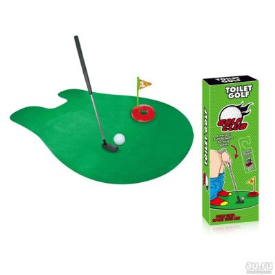 Лот: 2041372. Фото: 1. Туалетный гольф с клюшкой и полем... Мячи, ракетки, шайбы, клюшки