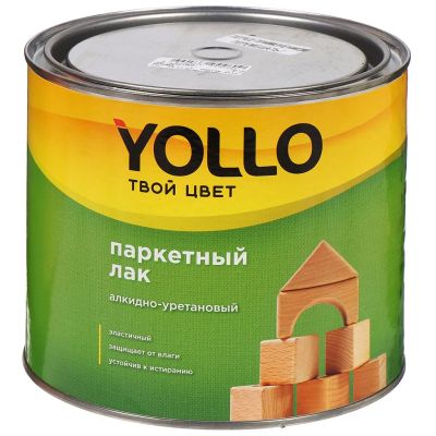 Лот: 24085959. Фото: 1. Лак Yollo, паркетный, глянцевый... Краски, лаки, растворитель