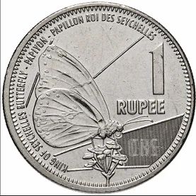 Лот: 17879455. Фото: 1. Сейшелы 1 рупия 2016 Бабочка. Африка