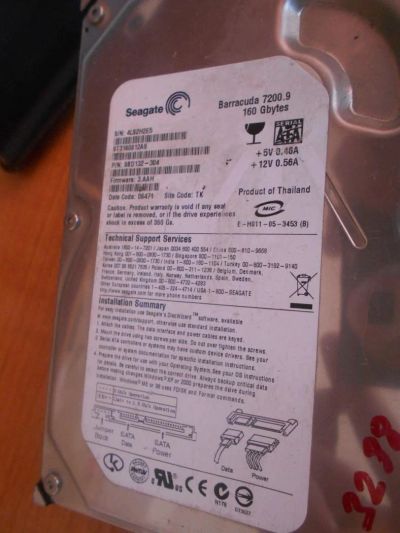 Лот: 8265469. Фото: 1. Жесткий диск Seagate 160Gb (неисправный... Жёсткие диски (HDD)
