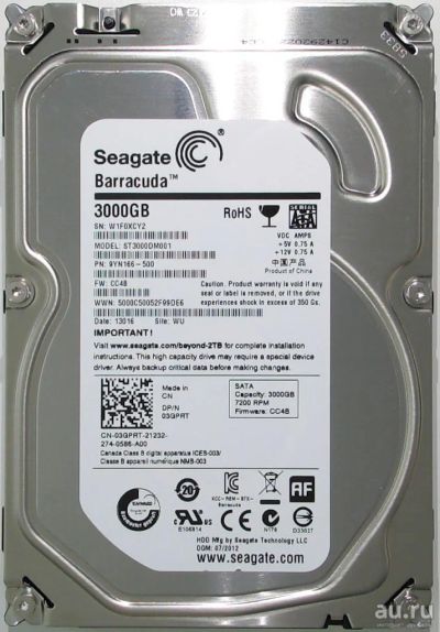 Лот: 13530804. Фото: 1. HDD Seagate 3tb ST3000DM001. Жёсткие диски (HDD)