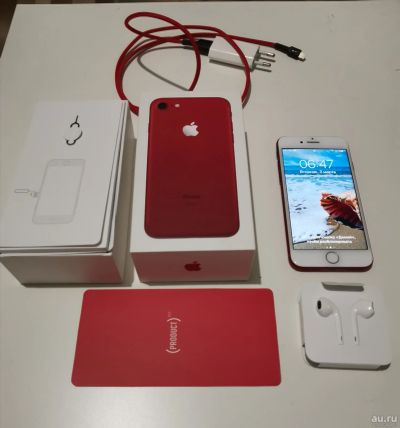 Лот: 15593966. Фото: 1. IPhone 7 128gb product red. Смартфоны