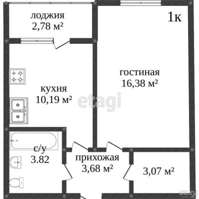 Лот: 18249577. Фото: 1. Продам 1-комн. кв. 37.2 кв.м... Квартиры, студии