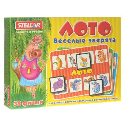Лот: 15027161. Фото: 1. Настольная игра Лото "Весёлые... Настольные игры, карты