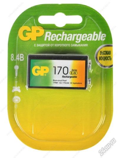 Лот: 7285436. Фото: 1. Аккумулятор GP 17R8H-BC1 170 мАч... Батарейки, аккумуляторы, элементы питания