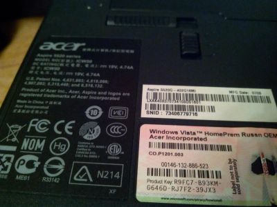 Лот: 4990512. Фото: 1. Acer Aspire 5520G. Без HDD. На... Ноутбуки