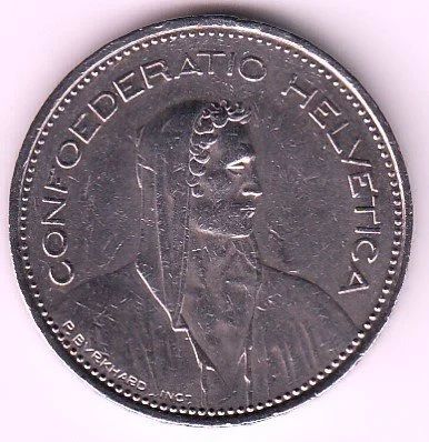 Лот: 11865325. Фото: 1. Швейцария 5 франков. Европа