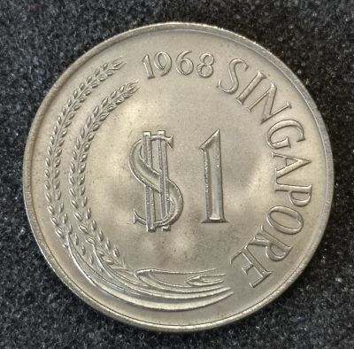 Лот: 23274445. Фото: 1. 1 доллар 1968 года. Сингапур... Азия