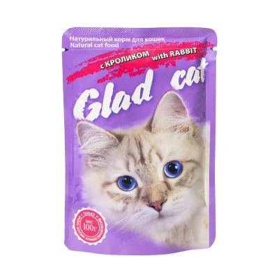 Лот: 10399019. Фото: 1. Корм Glad Cat Для Кошек С Кроликом... Корма