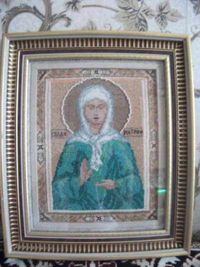 Лот: 4395286. Фото: 1. Вышитая крестиком икона Св. Бл... Вышивание