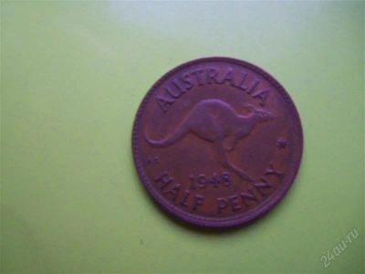 Лот: 2547413. Фото: 1. Полпенни 1948 год,Австралия Георг... Австралия и Океания