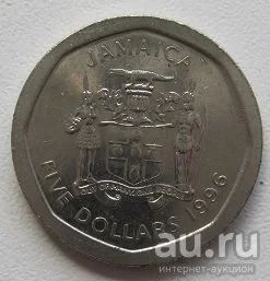 Лот: 13718027. Фото: 1. Ямайка 5 долларов 1996. Америка