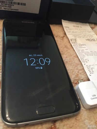 Лот: 10002778. Фото: 1. Samsung s7 edge чёрный бриллиант... Смартфоны