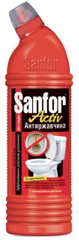 Лот: 24948037. Фото: 1. Средство чистящее SANFOR для туалета... Бытовая химия