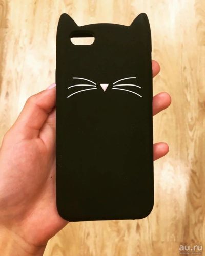 Лот: 9185902. Фото: 1. Чехол Iphone 6 6s черный кот котик. Чехлы, бамперы