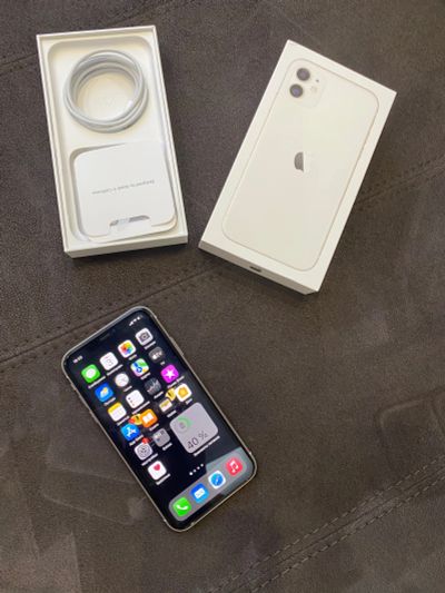 Лот: 18445536. Фото: 1. Телефон iPhone 11 белый 128 gb. Смартфоны