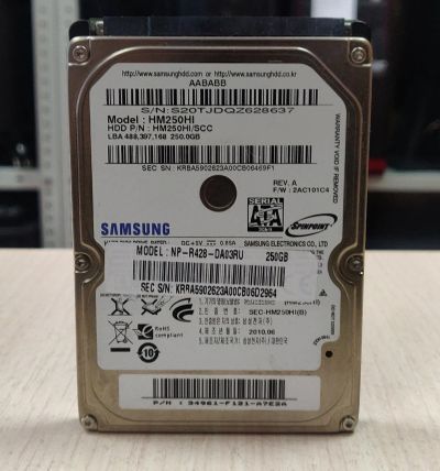 Лот: 19579393. Фото: 1. HDD для ноутбука 2.5" 250 Гб... Жёсткие диски (HDD)