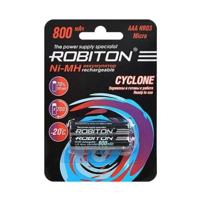 Лот: 15544938. Фото: 1. АКБ AAA Robiton Cyclone 800mAh... Батарейки, аккумуляторы, элементы питания