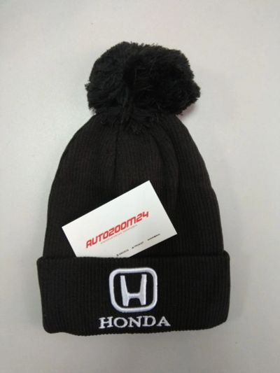 Лот: 10443625. Фото: 1. Шапка с помпоном с логотипом HONDA... Головные уборы