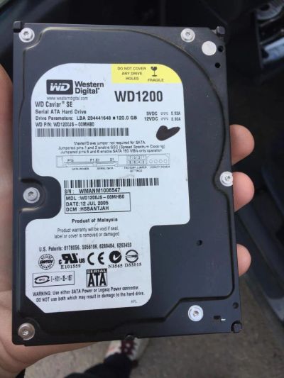 Лот: 10447061. Фото: 1. HDD WD Caviar SE 120 GB (WD1200... Жёсткие диски (HDD)