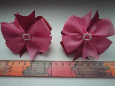 Лот: 9711586. Фото: 1. Банты (на резиночках) розовые. Цветы из ткани
