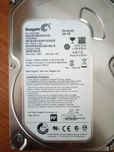 Лот: 11300991. Фото: 1. Seagate Barracuda 250G. Жёсткие диски