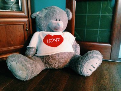 Лот: 5546117. Фото: 1. Мишка I Love you (большой ). Другое (сувениры, подарки)