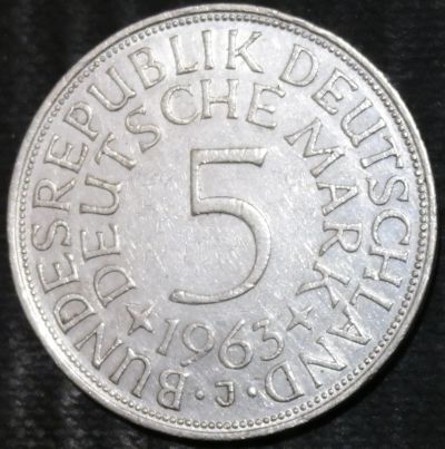 Лот: 15194772. Фото: 1. Германия. 5 марок. 1963 год. Монетный... Остальные страны