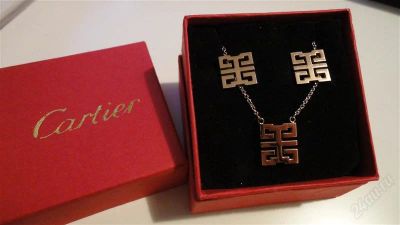 Лот: 1445002. Фото: 1. Набор Cartier. Серьги и подвеска... Серьги, каффы