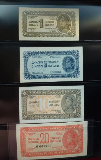 Лот: 10520237. Фото: 1. набор банкнот Югославии 1944г... Европа