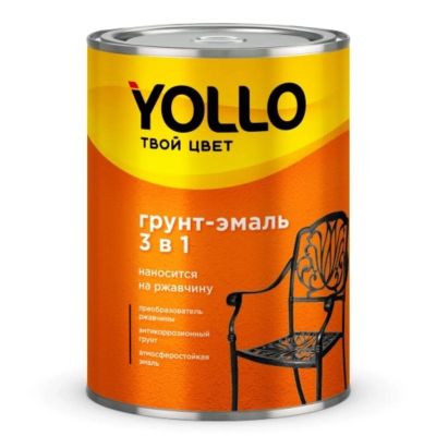 Лот: 24315267. Фото: 1. Грунт-эмаль Yollo, по ржавчине... Краски, лаки, растворитель