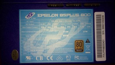 Лот: 9839927. Фото: 1. Блок питания FSP Epsilon 85PLUS... Корпуса, блоки питания