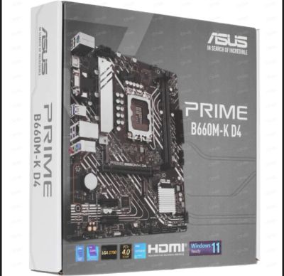 Лот: 23508931. Фото: 1. Asus prime b660m-k d4 (гарантия... Материнские платы