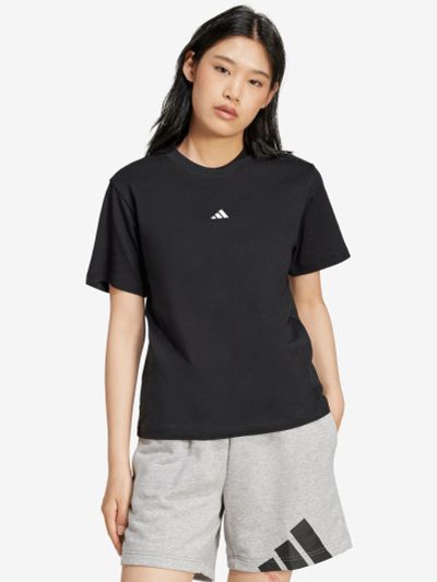 Лот: 25547938. Фото: 1. Футболка женская adidas, Черный. Другое (спортивная одежда)