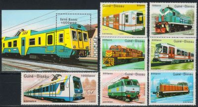 Лот: 17660503. Фото: 1. 1989. Гвинея-Бисау. Поезда. Полная... Марки