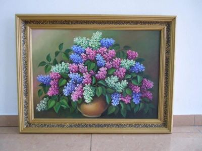 Лот: 25728882. Фото: 1. Картина "Сирень" , холст, масло. Картины, гравюры
