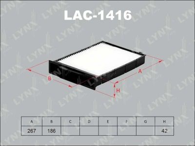 Лот: 13357053. Фото: 1. Lynx LAC-1416 Салонный фильтр. Расходные материалы