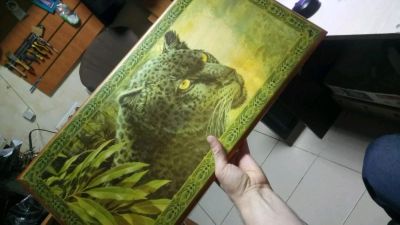 Лот: 15276464. Фото: 1. Нарды большие Леопардовые с шахматной... Шахматы, шашки, нарды
