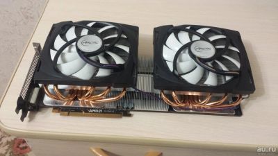 Лот: 8751562. Фото: 1. Видеокарта Radeon 6990 + охлаждение... Видеокарты