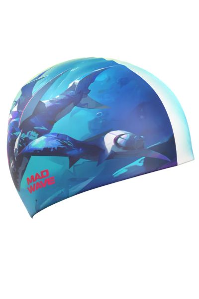 Лот: 25072108. Фото: 1. Силиконовая шапочка MadWave Shark... Плавание