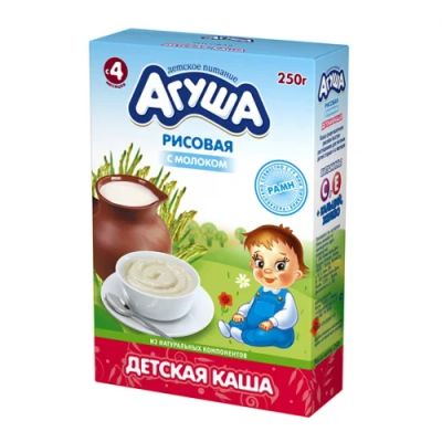 Лот: 3176427. Фото: 1. Каша "Агуша рисовая с 4 месяцев... Детское питание