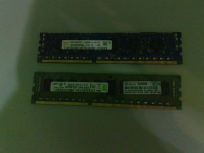 Лот: 8550731. Фото: 1. 4 GB DDR3 2шт по 2GB(Hynix+ Samsung... Оперативная память