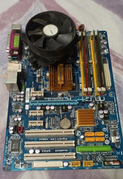 Лот: 22467519. Фото: 1. Gigabyte GA-EP41-UD3L + Core2Quad... Материнские платы