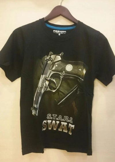 Лот: 8293005. Фото: 1. 3D футболка "swat". Цвет черный... Футболки, поло