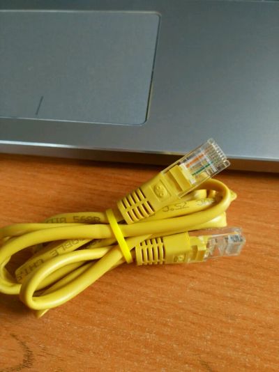 Лот: 7264788. Фото: 1. Сетевой кабель 1 метр, желтый... Сетевые кабели
