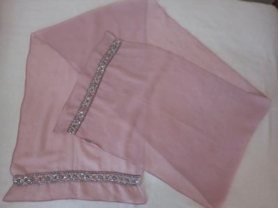 Лот: 20408088. Фото: 1. Шарф нарядный шелковый розовый... Шарфы, платки