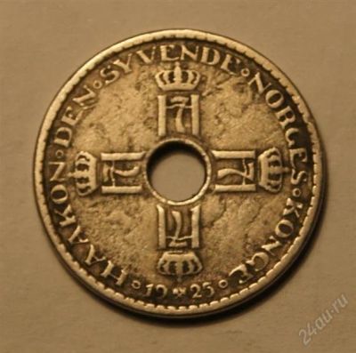 Лот: 2777157. Фото: 1. Норвегия. 1 крона 1925 г.(140-А... Европа