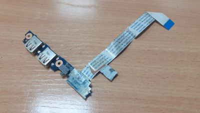 Лот: 25589040. Фото: 1. Плата с USB портами для нетбука... Шлейфы, кабели, переходники