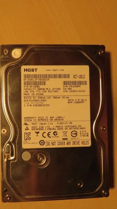 Лот: 8587254. Фото: 1. hdd 500gb.sata 2.Hitachi HDS721050CLA360. Жёсткие диски