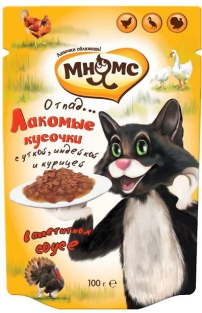 Лот: 13338635. Фото: 1. Мнямс пауч д/взрослых кошек Мясной... Корма